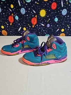 Nike Air Jordan 5 Retro “Tropical Teal” Style 440892-307 Size 7 Youth 8.5 Women 